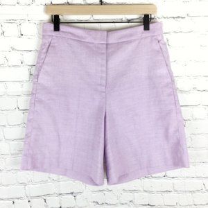 J Crew Stretch Linen Bermuda Short High Waist Sz 6